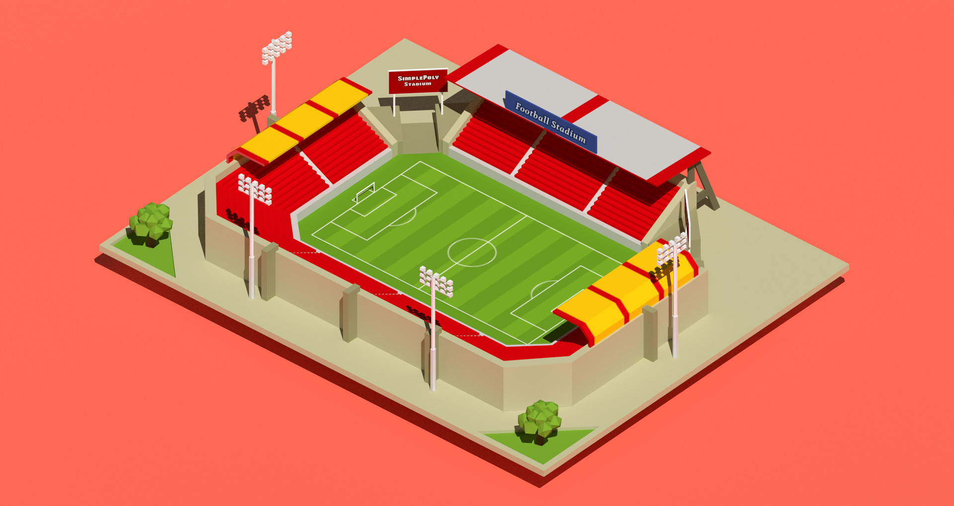 Low Poly Stadium by VenCreations | 3DOcean