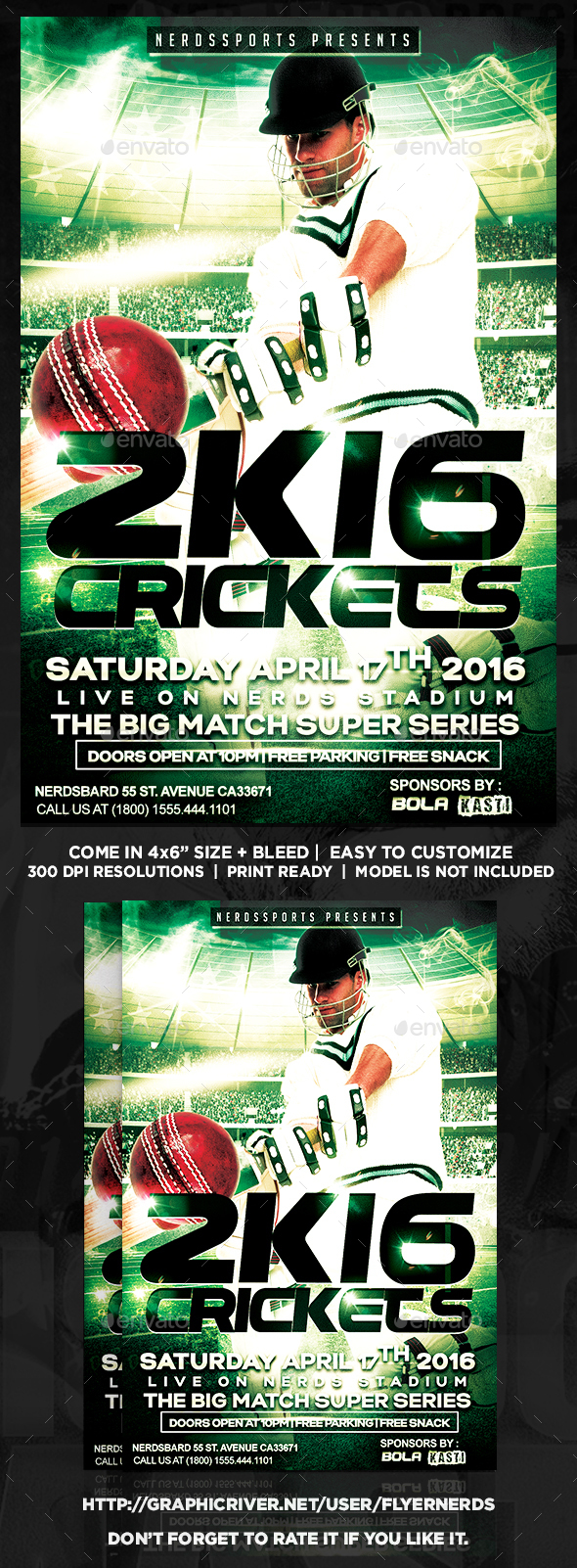 Crickets 2K16 Championships Sports Flyer - Sports Events
