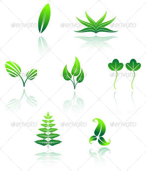 Set of leaves icons - Decorative Vectors
