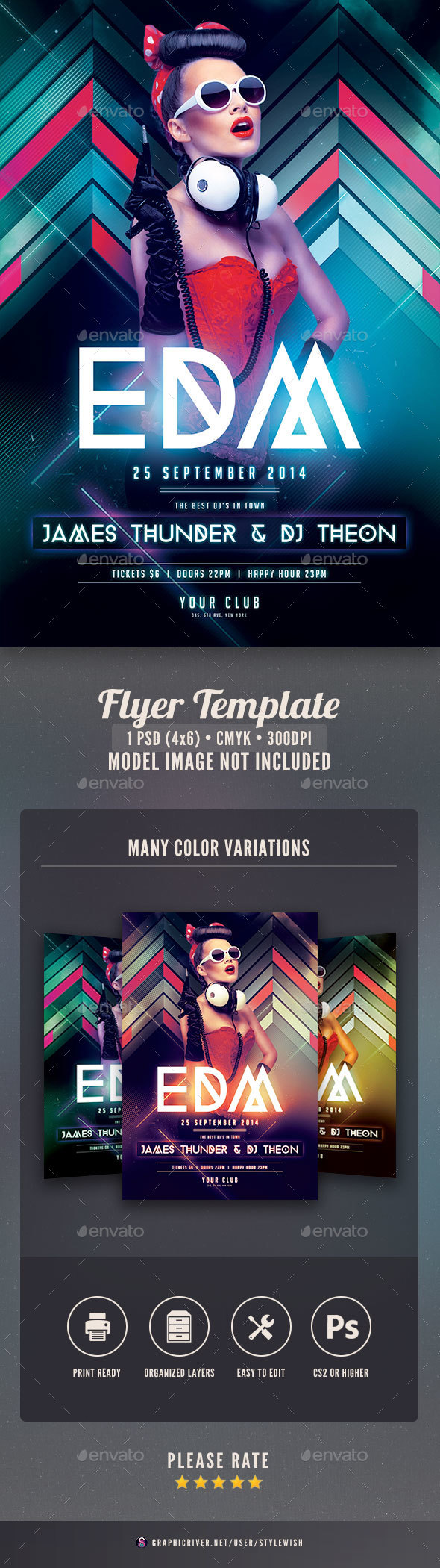 EDM Party Flyer - Clubs & Parties Events