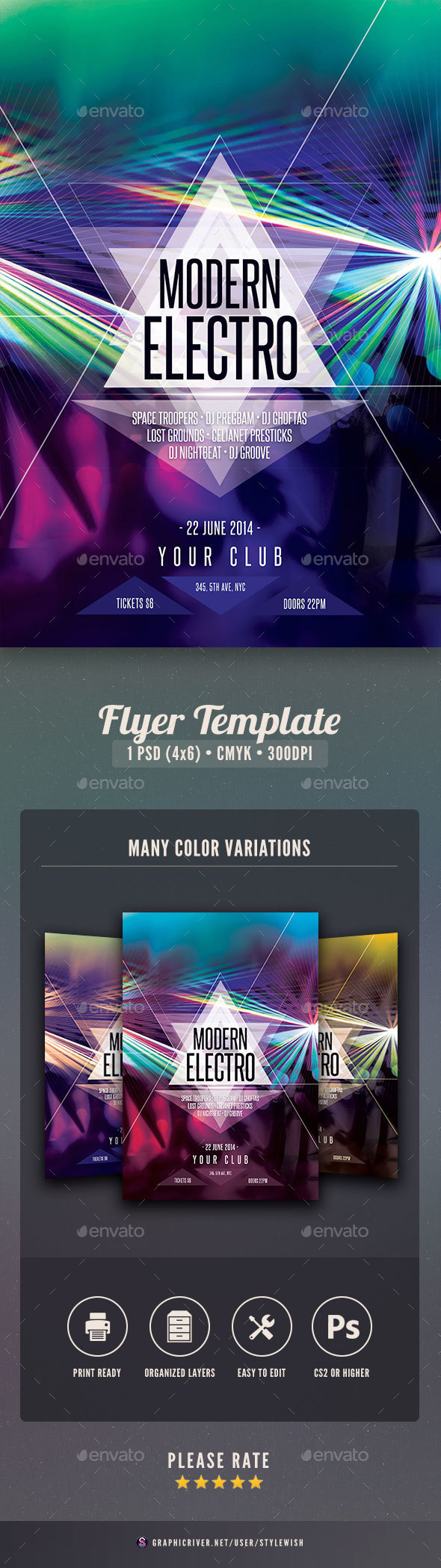 Modern Electro Flyer - Clubs & Parties Events