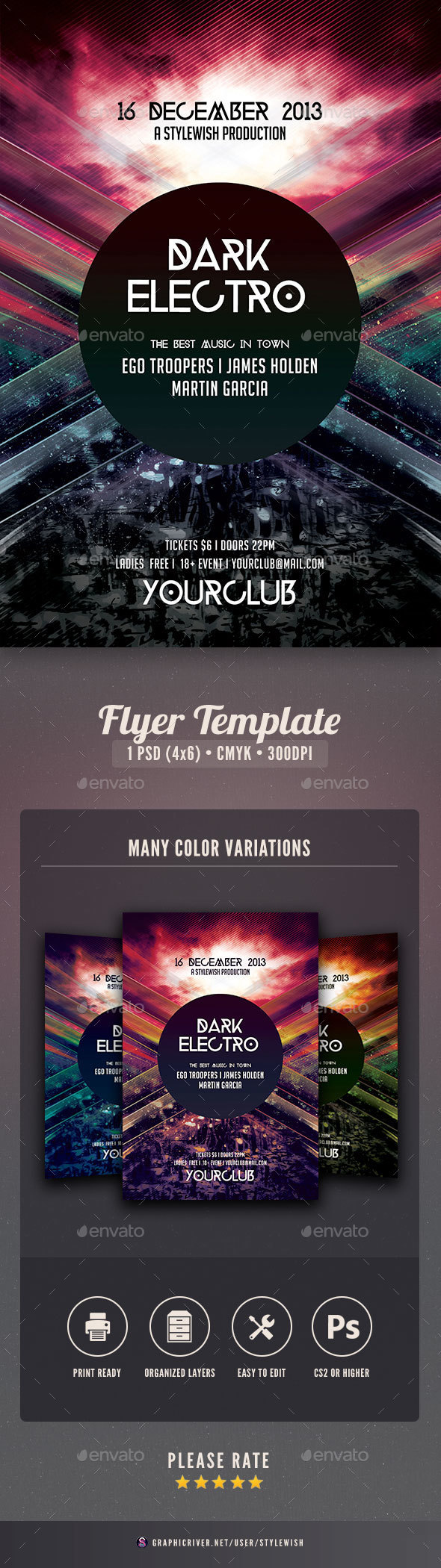 Dark Electro Flyer - Clubs & Parties Events