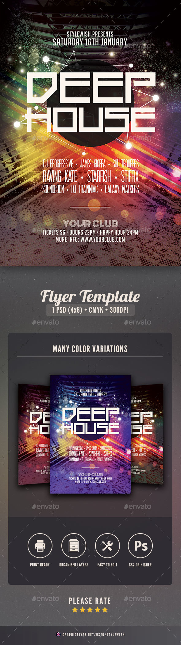 Deep House Flyer - Clubs & Parties Events