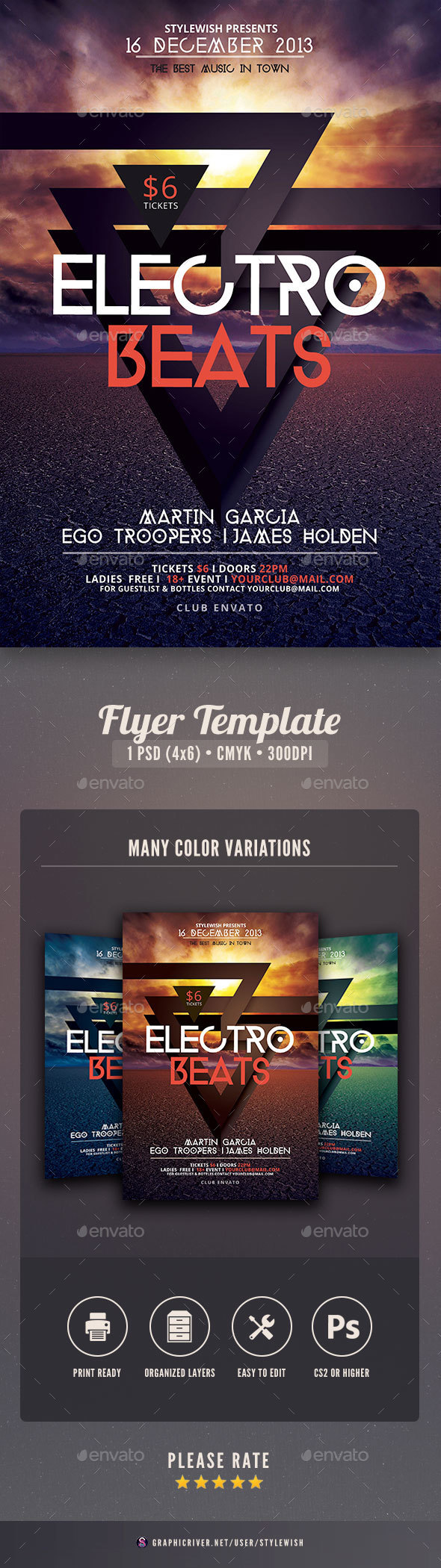 Electro Beats Flyer - Clubs & Parties Events