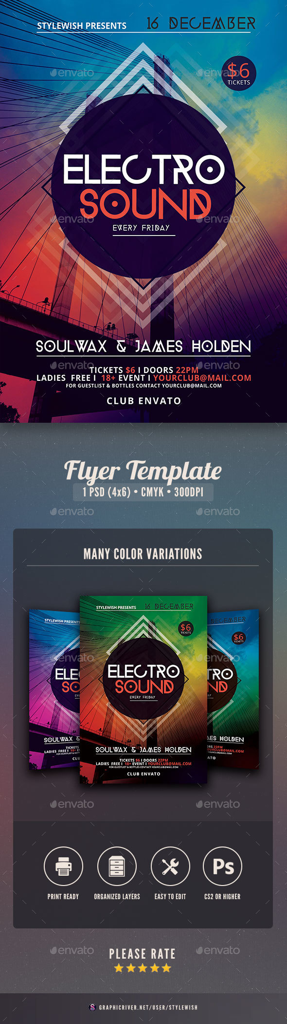 Electro Sound Flyer - Clubs & Parties Events