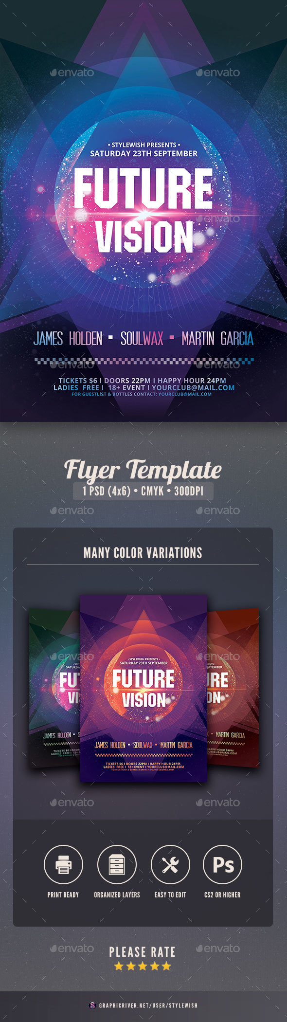Future Vision Flyer - Clubs & Parties Events