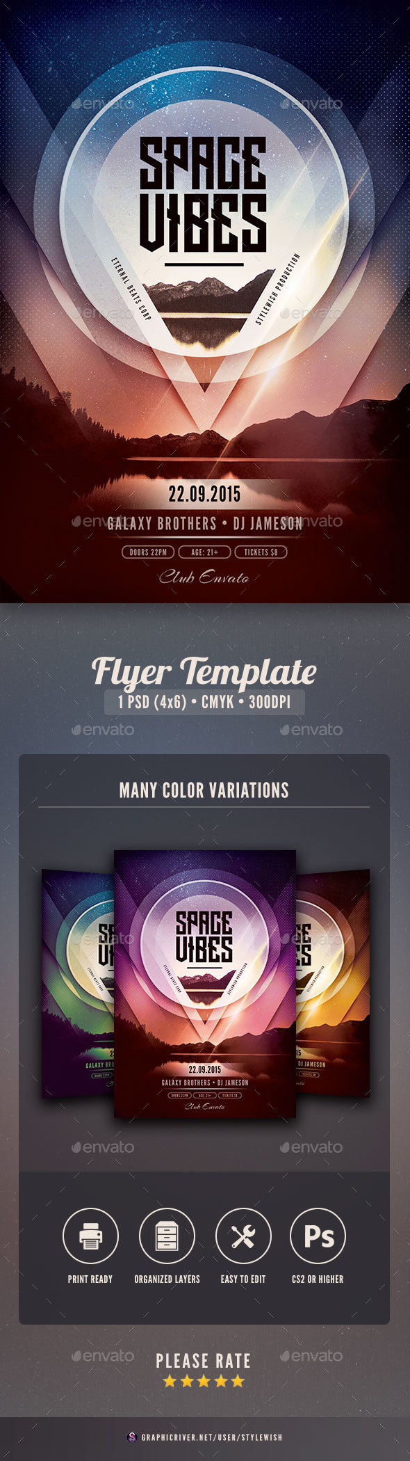 Space Vibes Flyer - Clubs & Parties Events