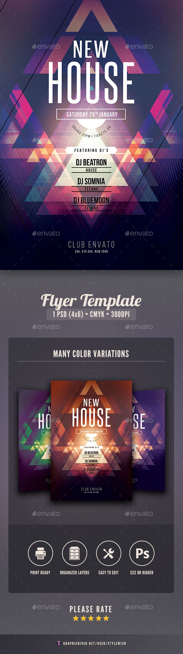 New House Flyer - Clubs & Parties Events