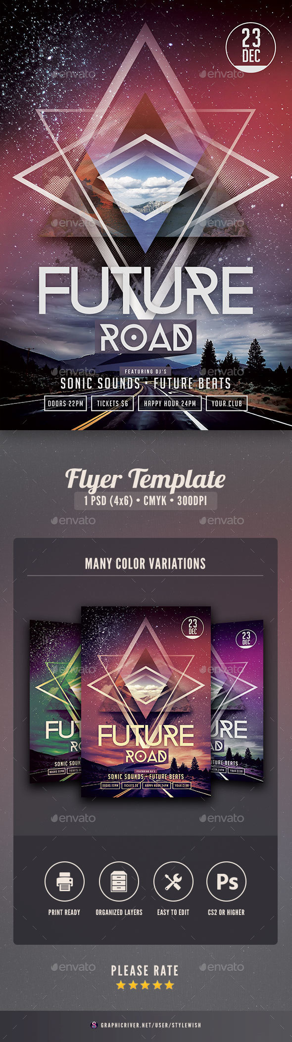 Future Road Flyer - Clubs & Parties Events