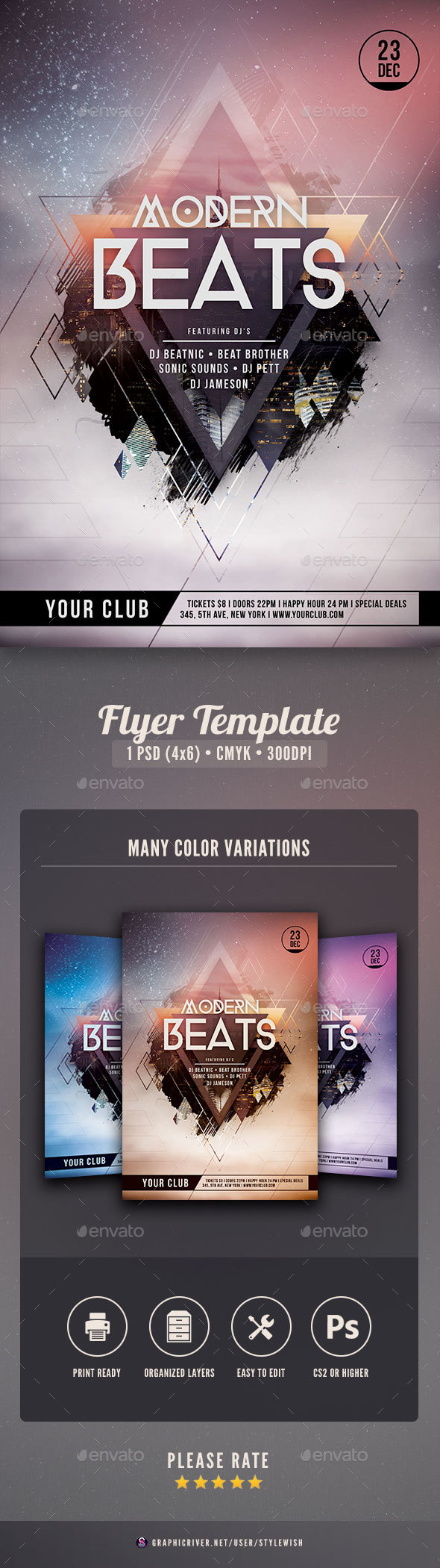 Modern Beats Flyer - Clubs & Parties Events