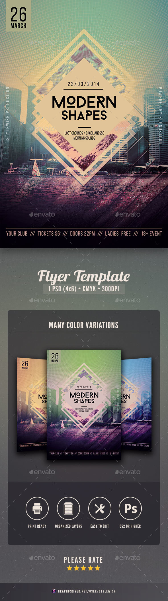 Modern Shapes Flyer - Clubs & Parties Events