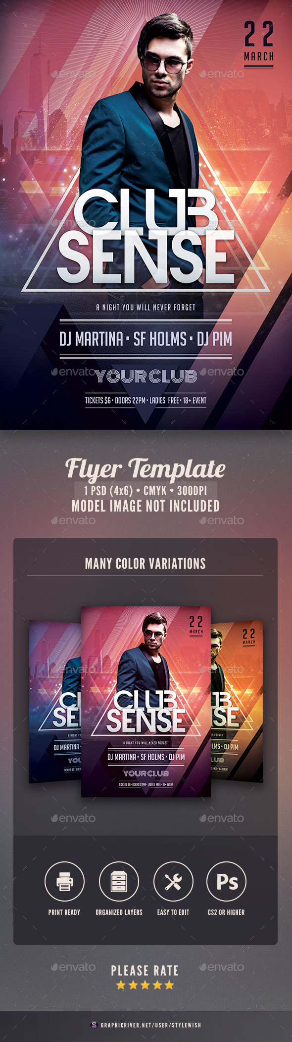 Club Sense Flyer - Clubs & Parties Events