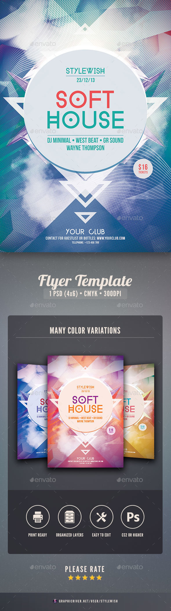 Soft House Flyer - Clubs & Parties Events
