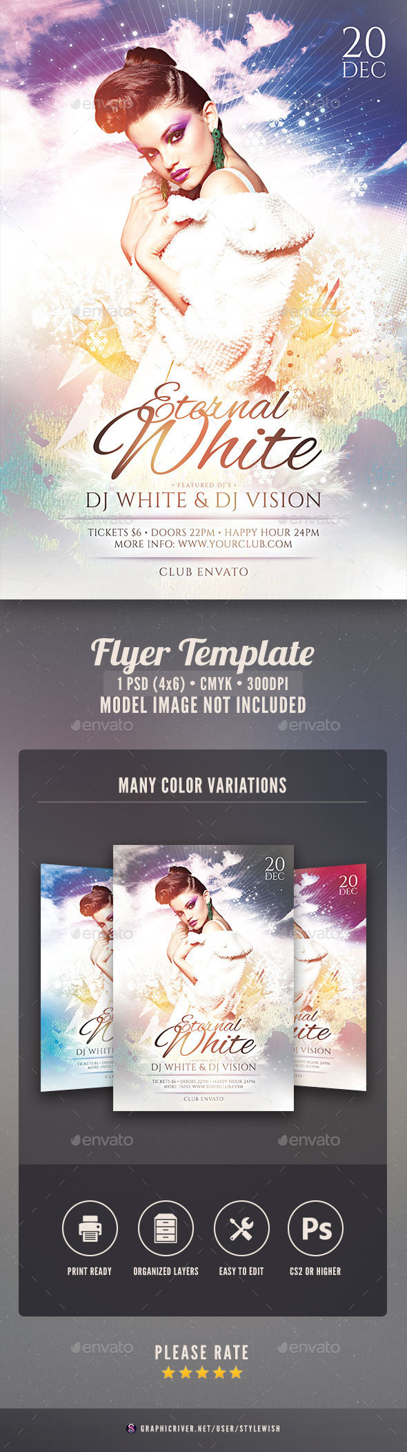 Eternal White Flyer - Clubs & Parties Events