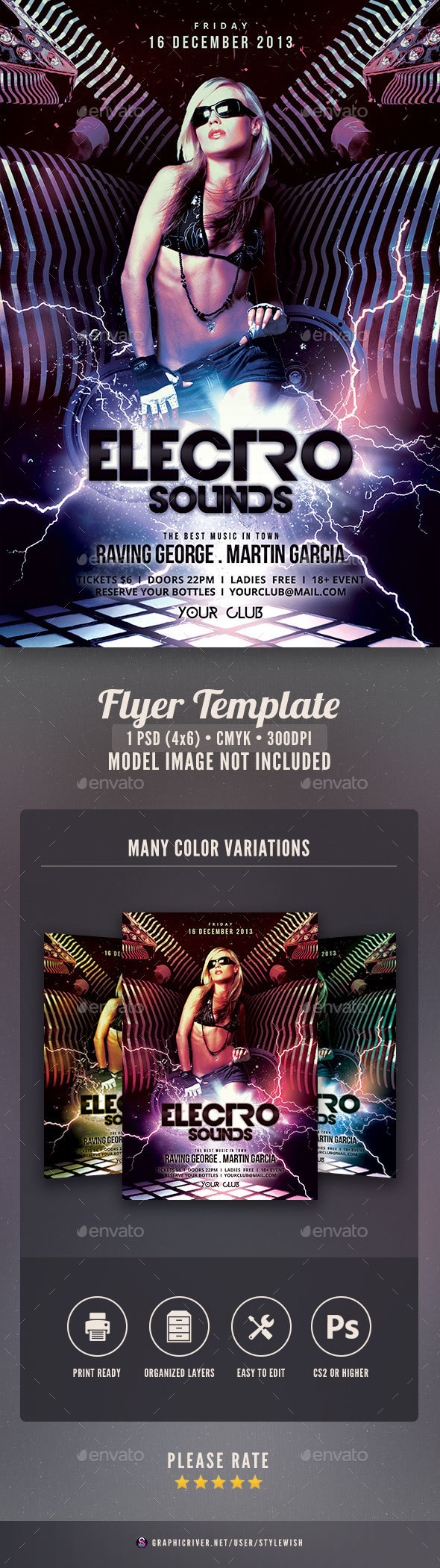 Electro Sounds Flyer - Clubs & Parties Events