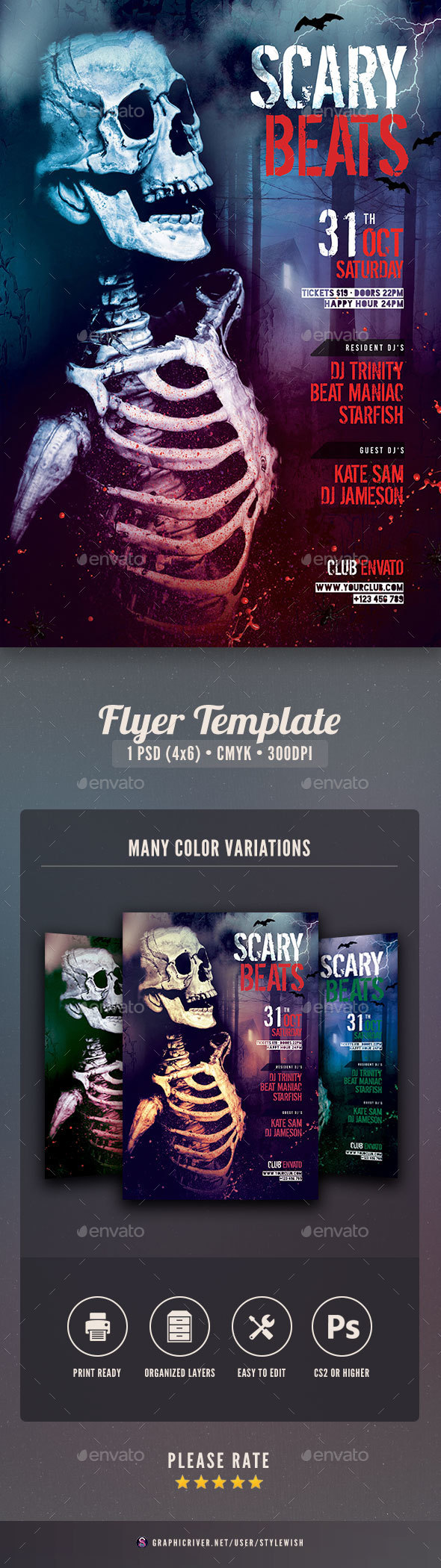 Scary Beats Flyer - Clubs & Parties Events