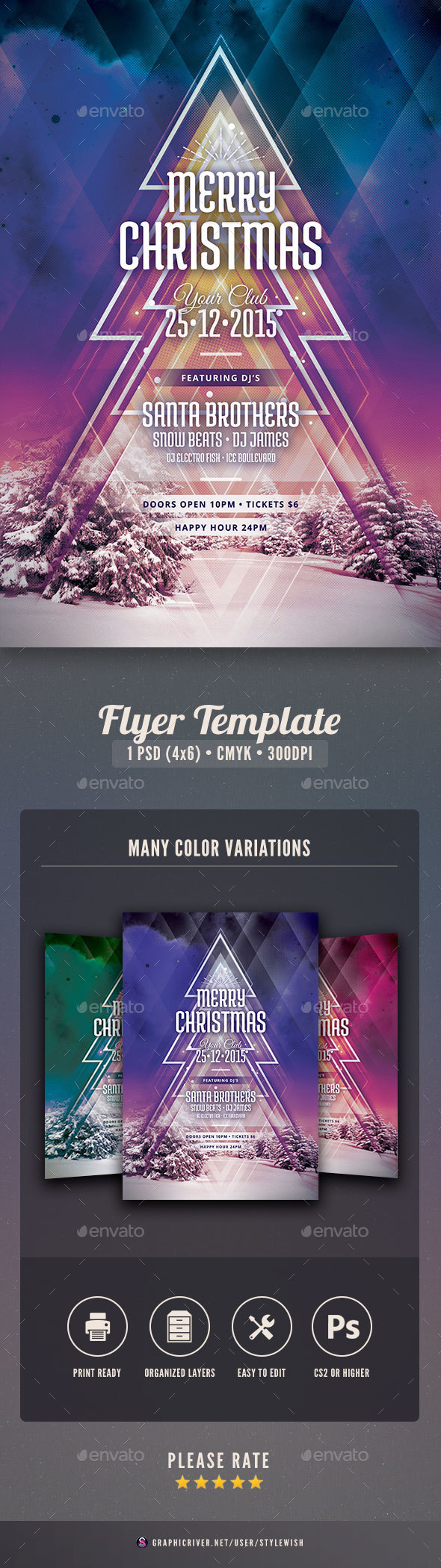 Merry Christmas Flyer - Clubs & Parties Events