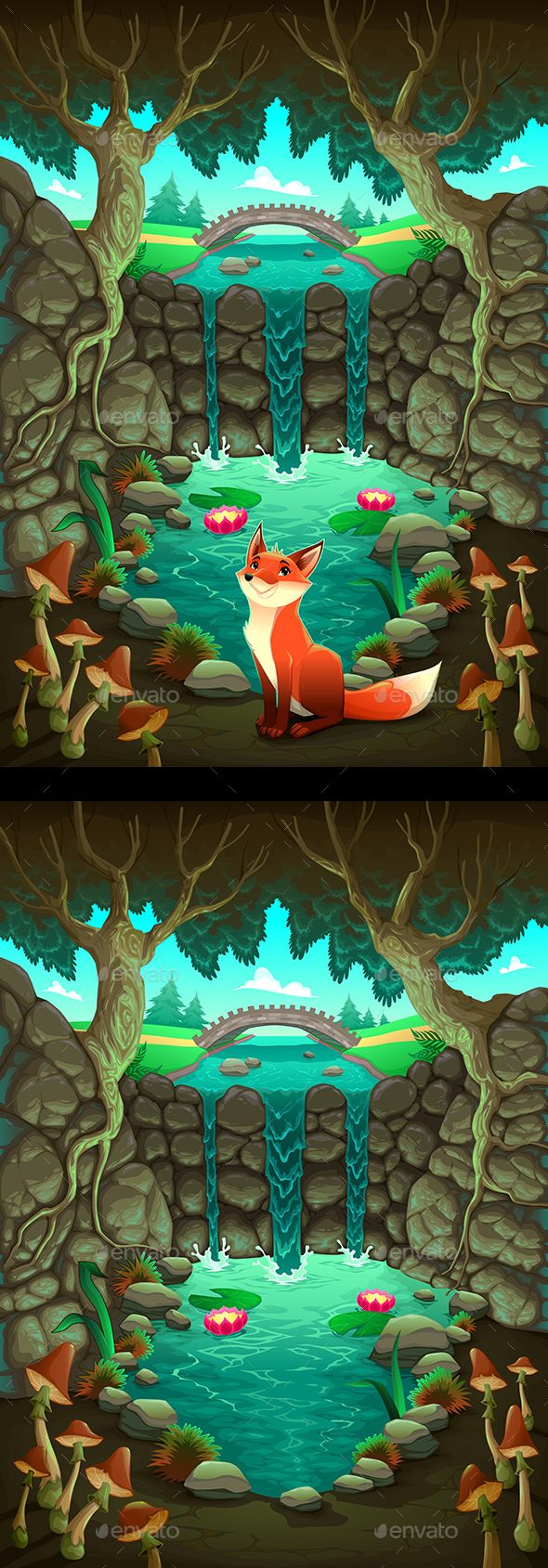 The Fox Near a Pond - Landscapes Nature
