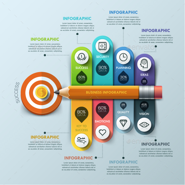 Modern Infographic Target Marketing Concept