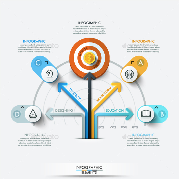 Modern Infographic Target Marketing Concept