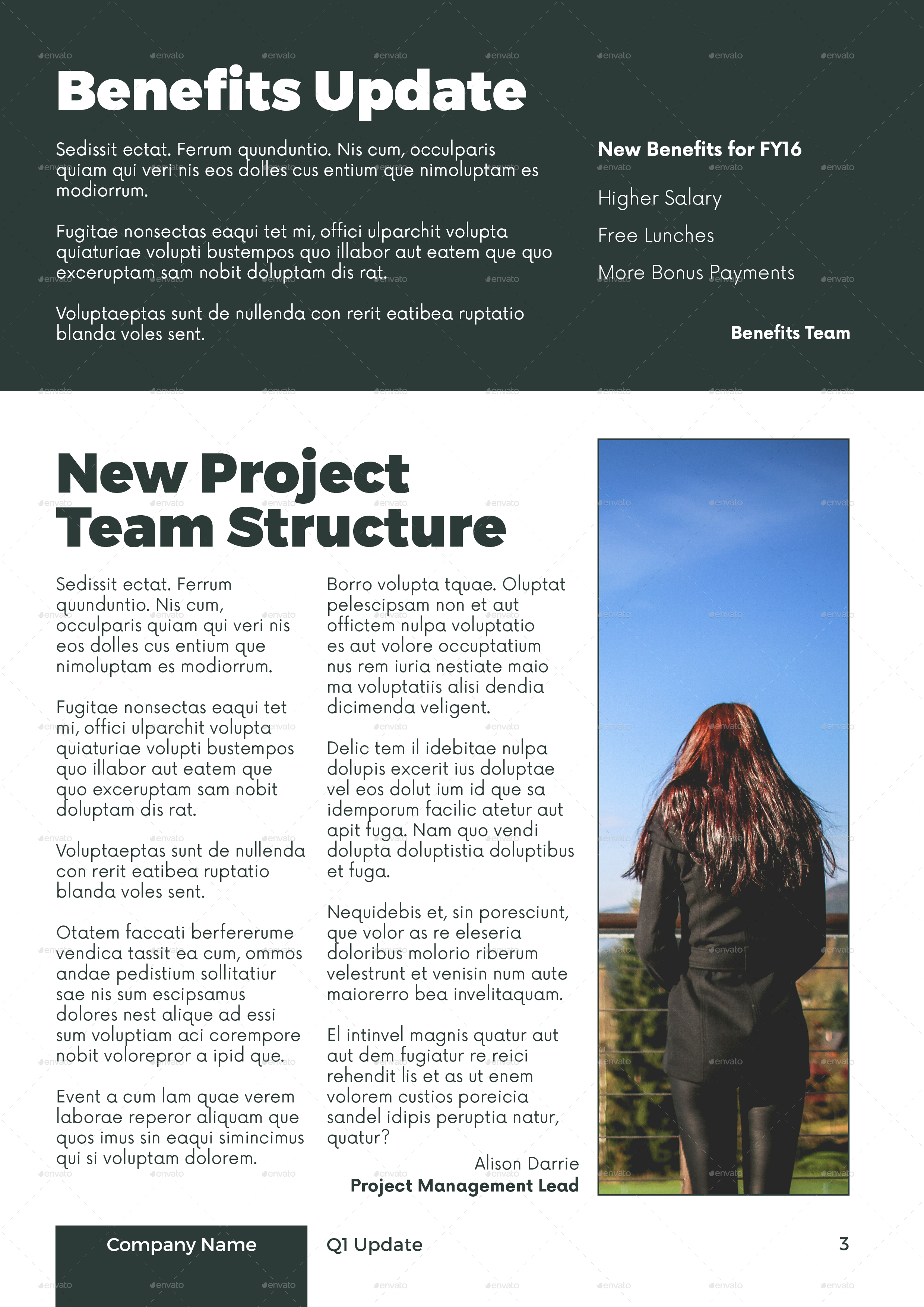 project newsletter template