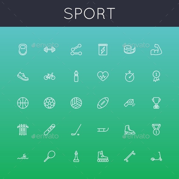 Vector Sport Line Icons - Miscellaneous Icons