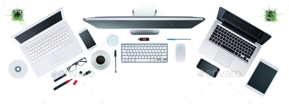 Hi-tech business desktop - Stock Photo - Images