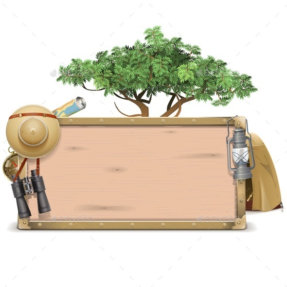 Safari Wooden Board - Travel Conceptual