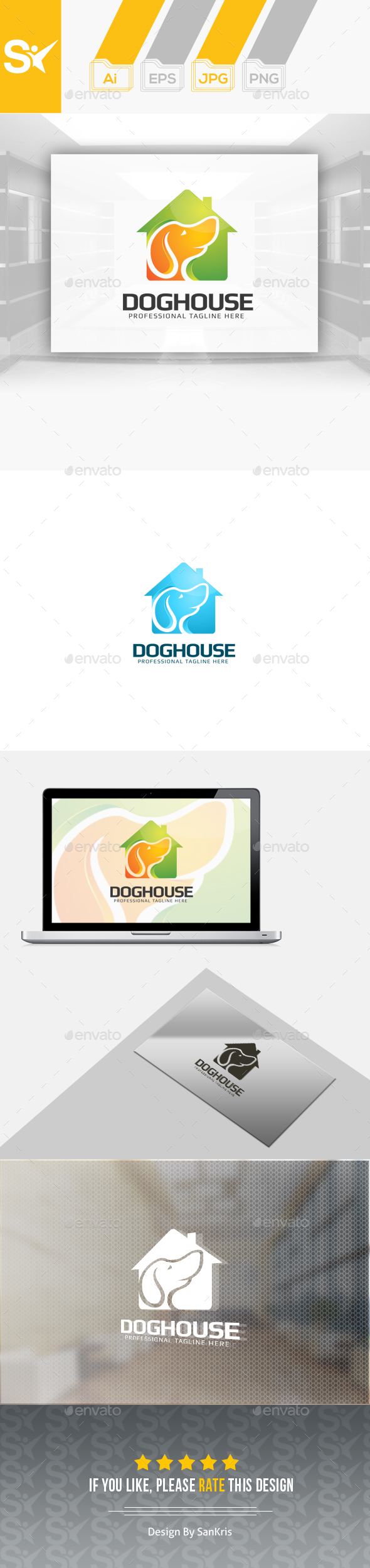 Dog House Logo - Animals Logo Templates