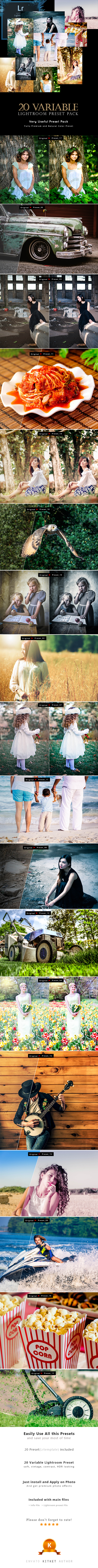 20 Variable Lightroom Presets - Portrait Lightroom Presets