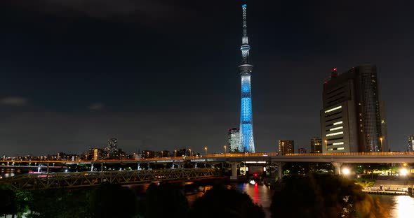 Timelapse of Tokyo city at night  alt