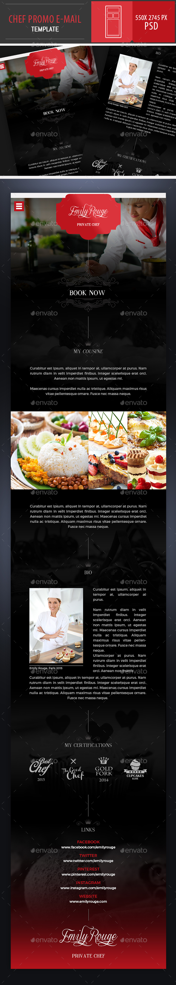 Chef Promo PSD E-mail Template - E-newsletters Web Elements