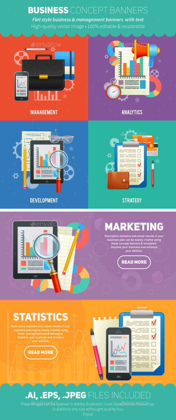 Flat Business Concept Banners - Concepts Business