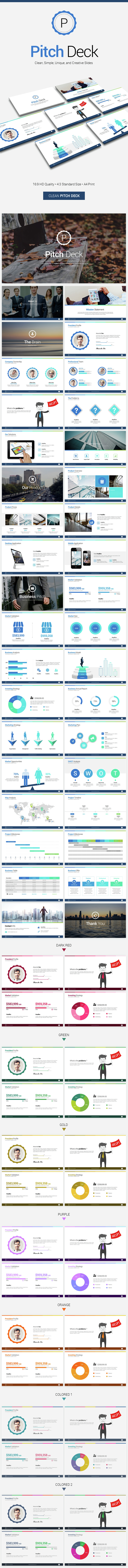 Clean Pitch Deck PowerPoint - Pitch Deck PowerPoint Templates