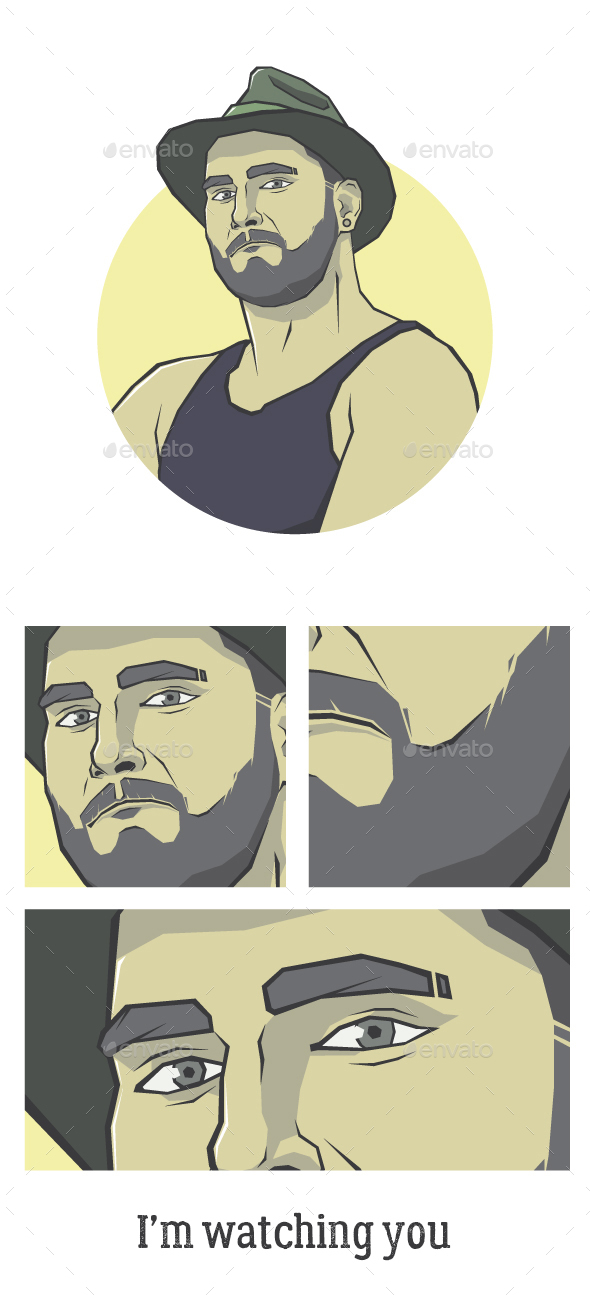 Bearded Man Portrait - People Characters