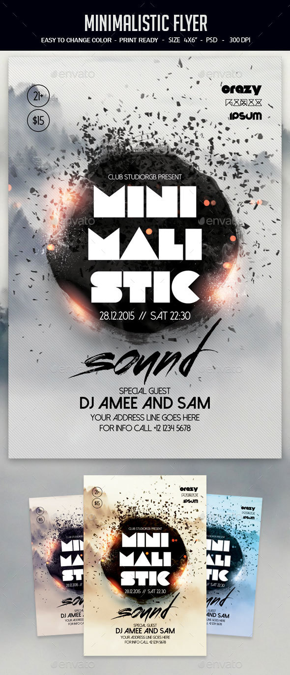 Minimalistic Flyer - Clubs & Parties Events