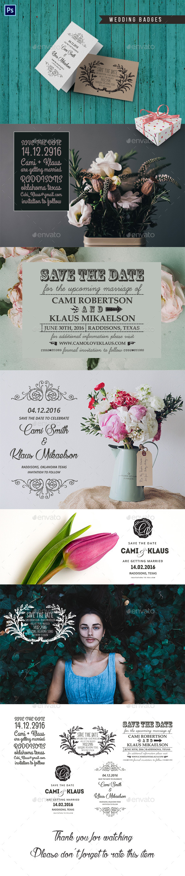 5 Wedding Badges - Badges & Stickers Web Elements