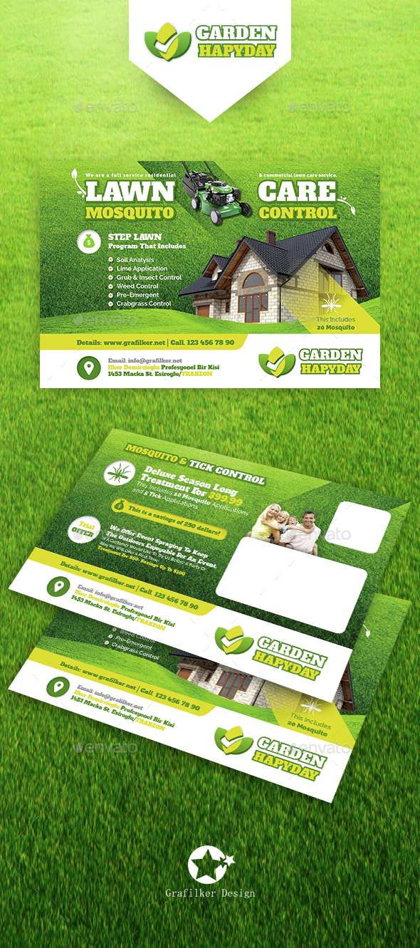Garden Landscape Postcard Templates - Cards & Invites Print Templates