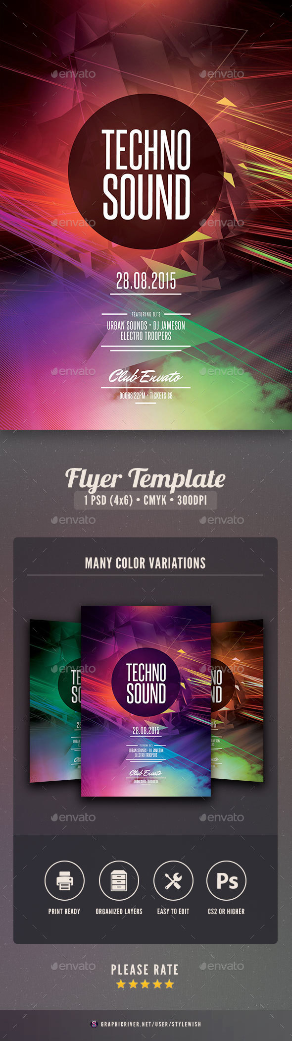 Techno Sound Flyer - Clubs & Parties Events