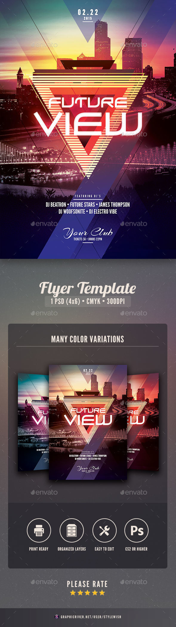 Future View Flyer - Clubs & Parties Events