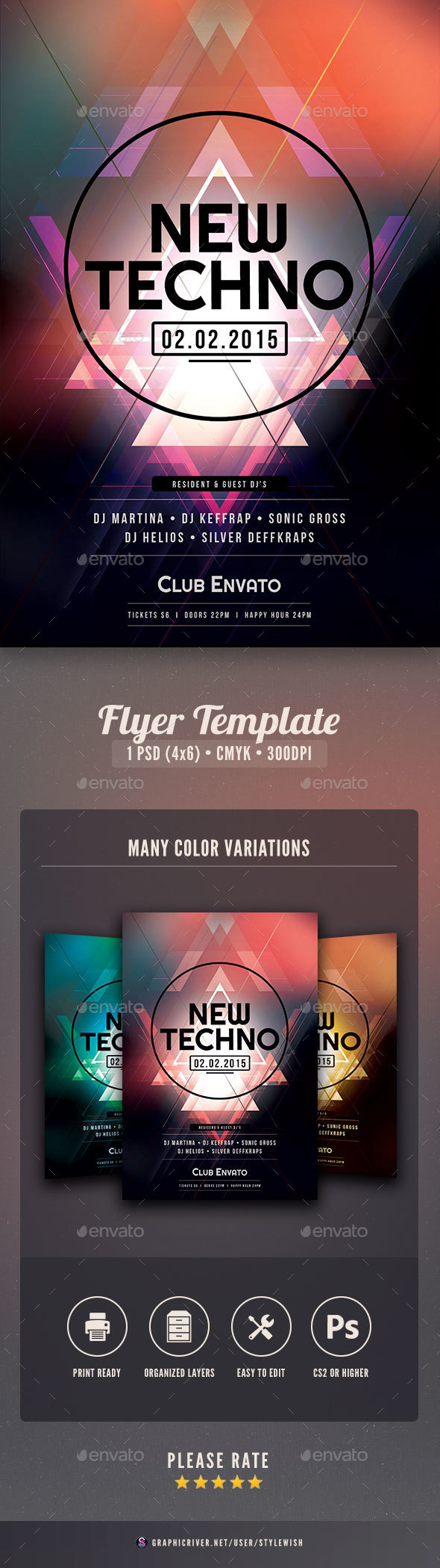 New Techno Flyer - Clubs & Parties Events
