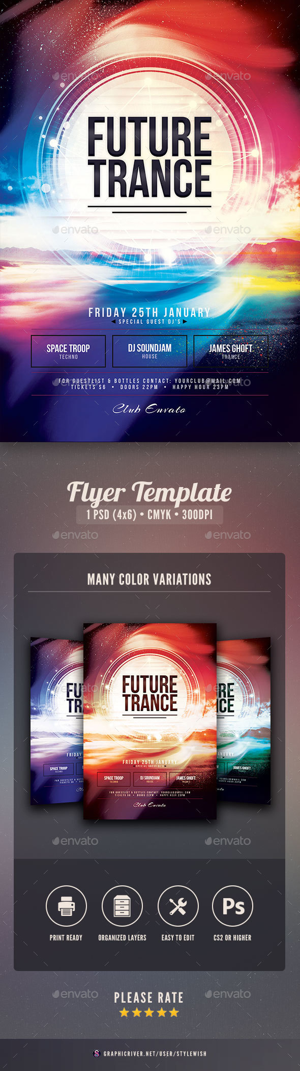 Future Trance Flyer - Clubs & Parties Events