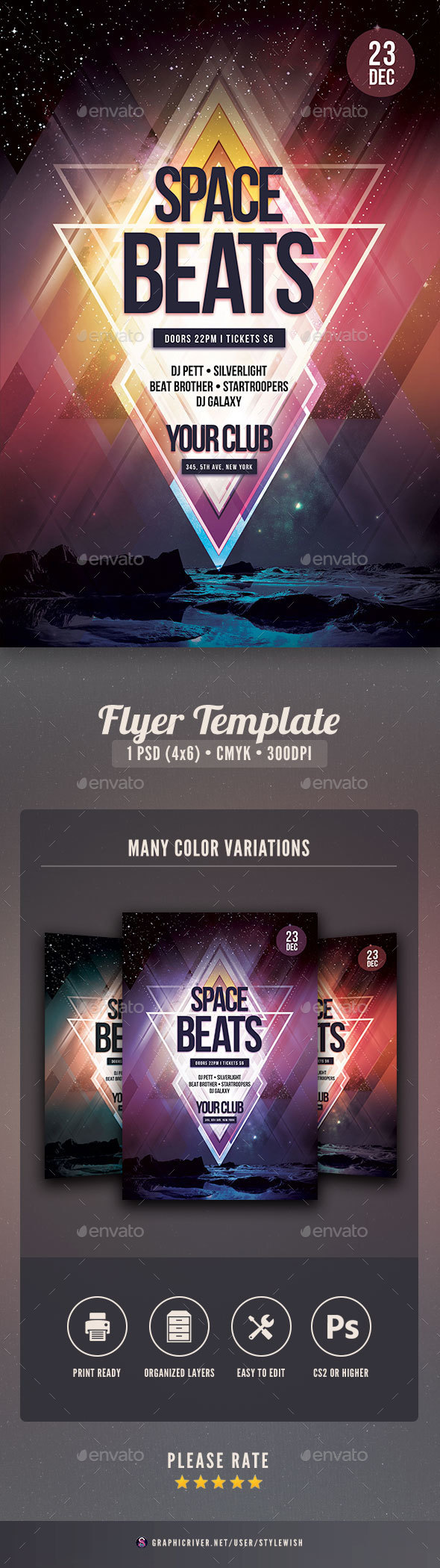 Space Beats Flyer - Clubs & Parties Events