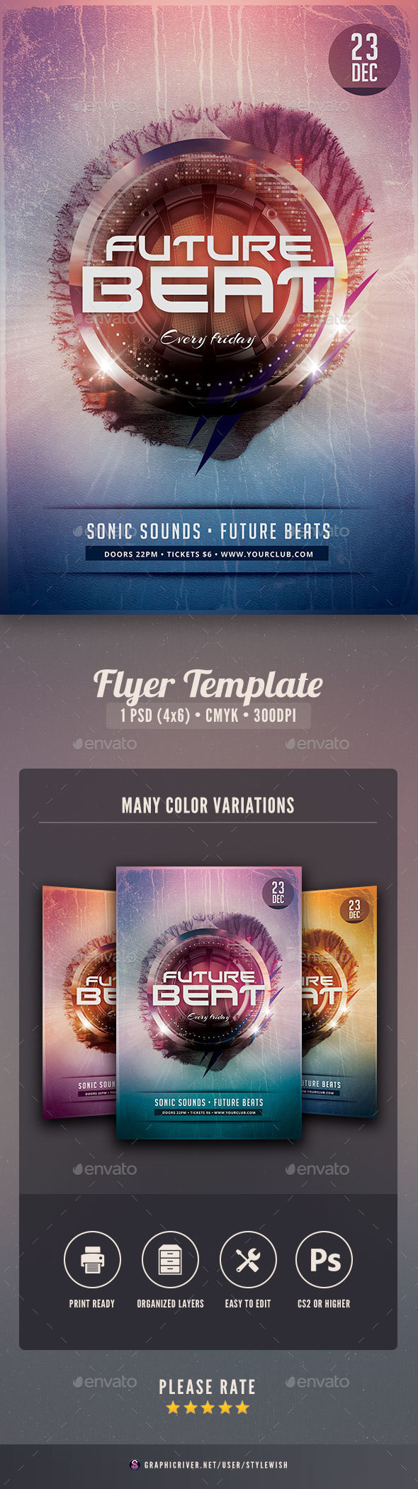 Future Beat Flyer - Clubs & Parties Events