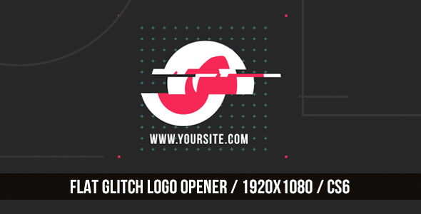 Flat Glitch Logo Opener