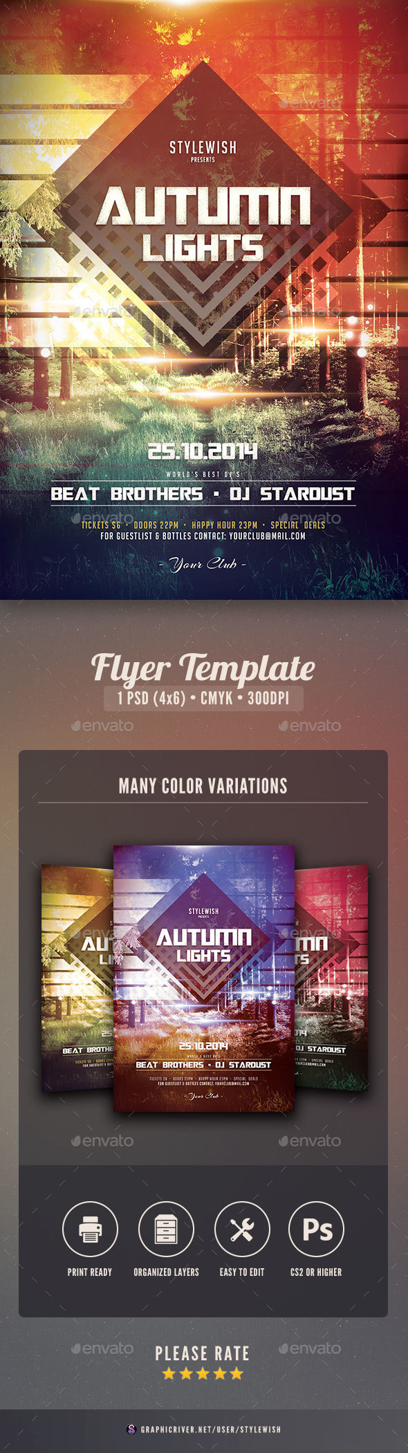Autumn Lights Flyer - Clubs & Parties Events