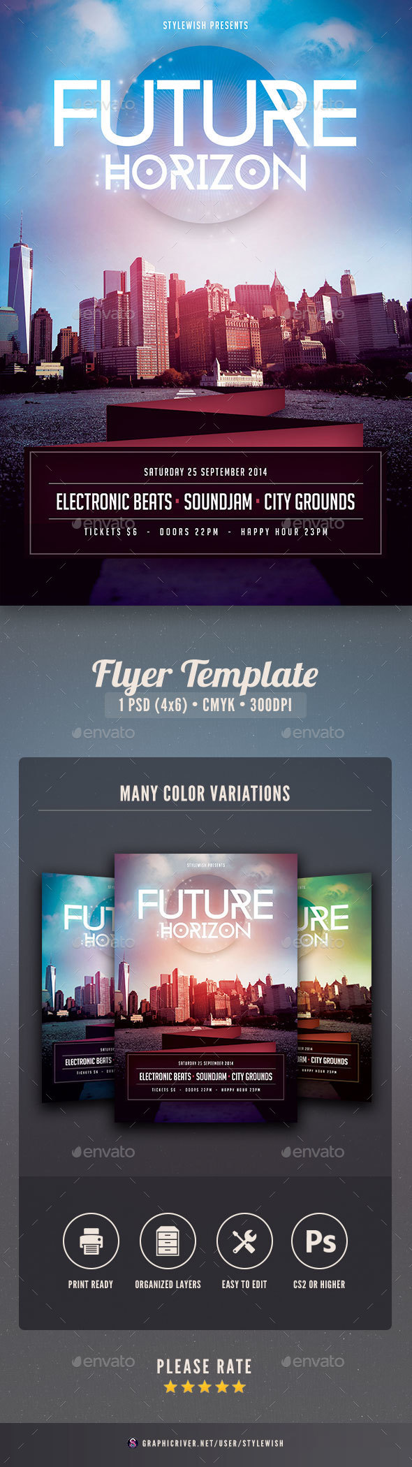 Future Horizon Flyer - Clubs & Parties Events