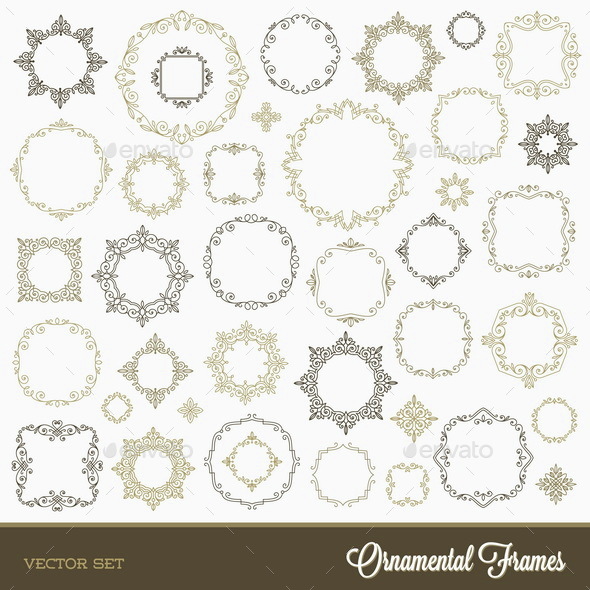 Set of Flourishes Ornament Frames - Borders Decorative