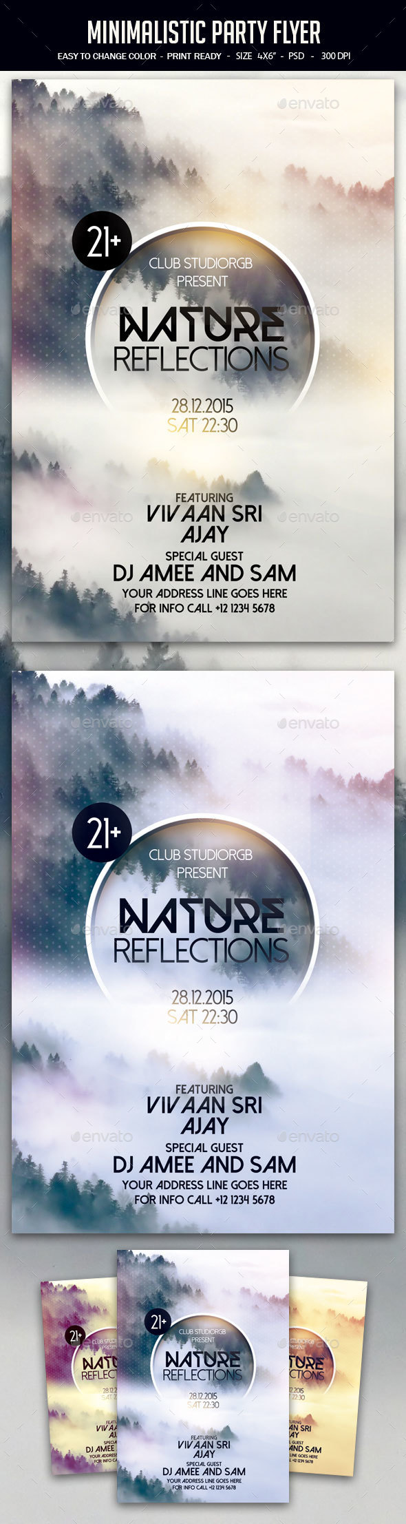 Minimalistic Party Flyer - Clubs & Parties Events