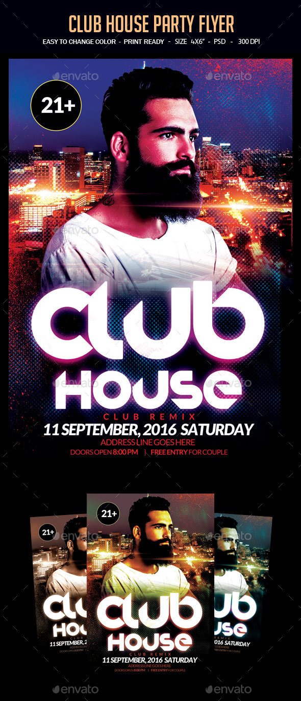 Club House Party Flyer - Clubs & Parties Events